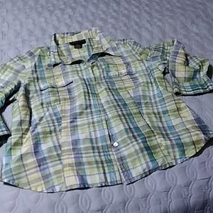 Spenser Jeremy 100% Silk Plaid Blouse